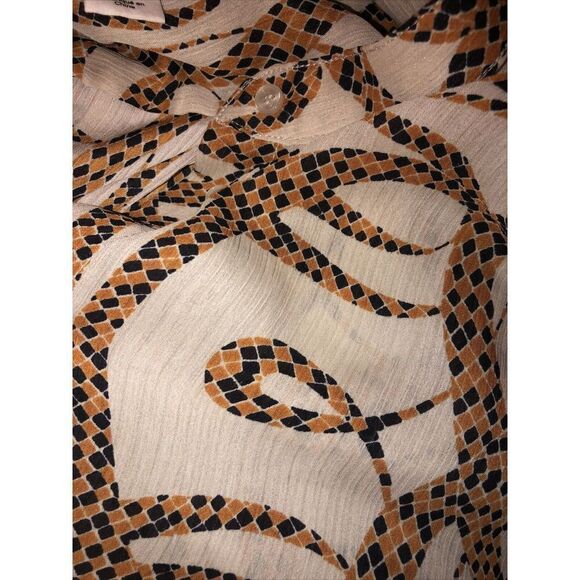 Richard Allen H&M Long Sleeve Blouse Womens 14 Buttons Print - Picture 5 of 6